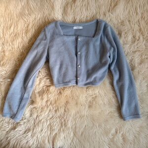 Light Blue Women's Cropped Cardigan